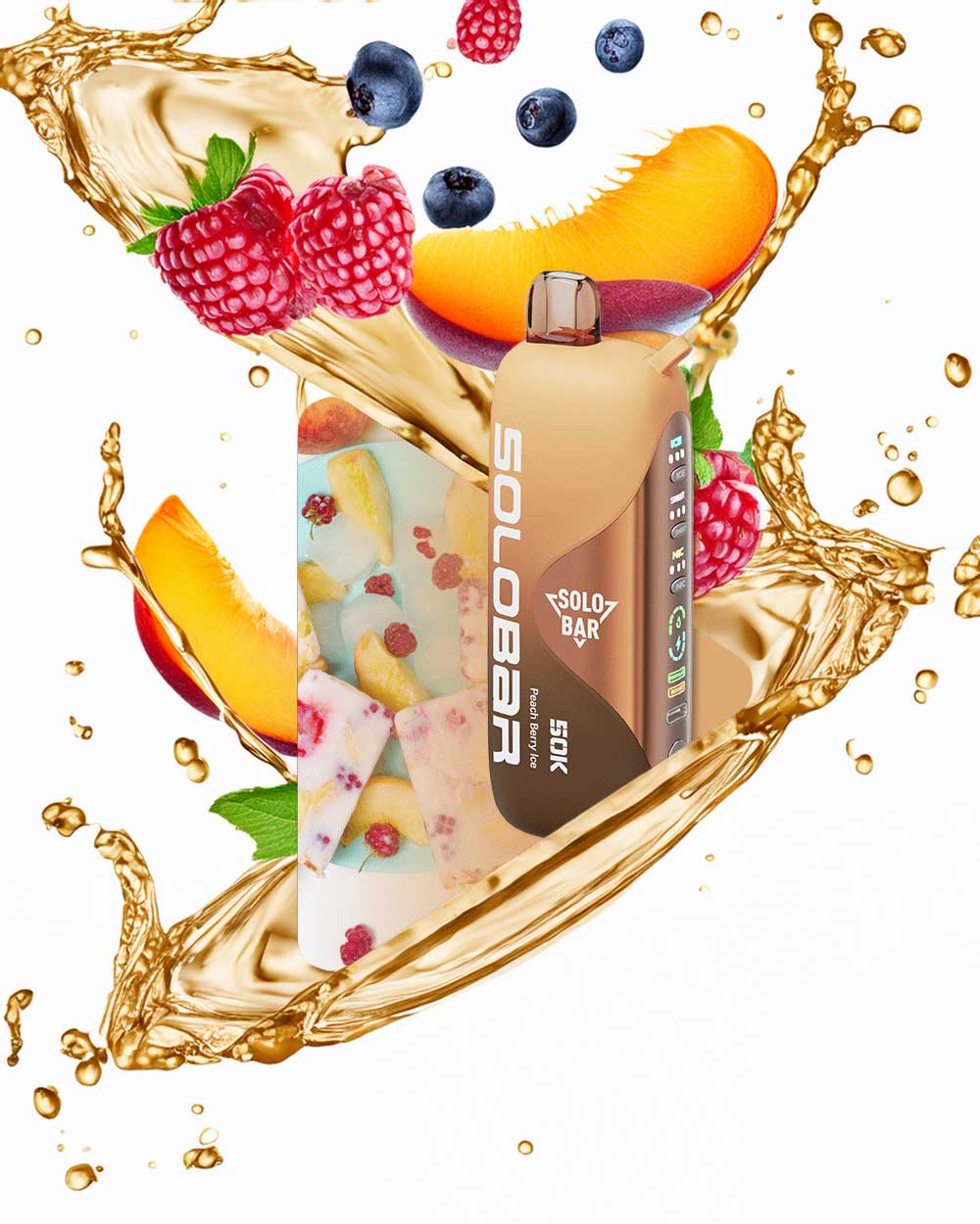 Solobar 50K - Peach Berry Ice - Vapeando Ando vape shop
