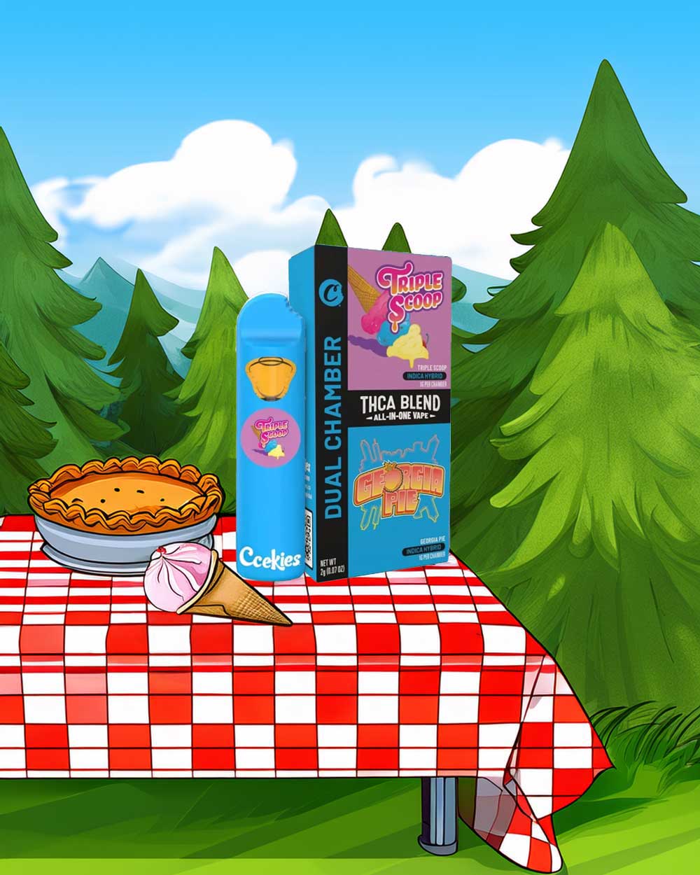 Cookies Vape 2g dos cepas - Triple Scoop/Indica - Georgia Pie/Indica - Vapeando Ando vape shop