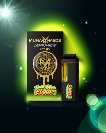 Muha Meds 2g Nuevos sabores - Green Apple Elixir - Hybrid - Vapeando Ando vape shop