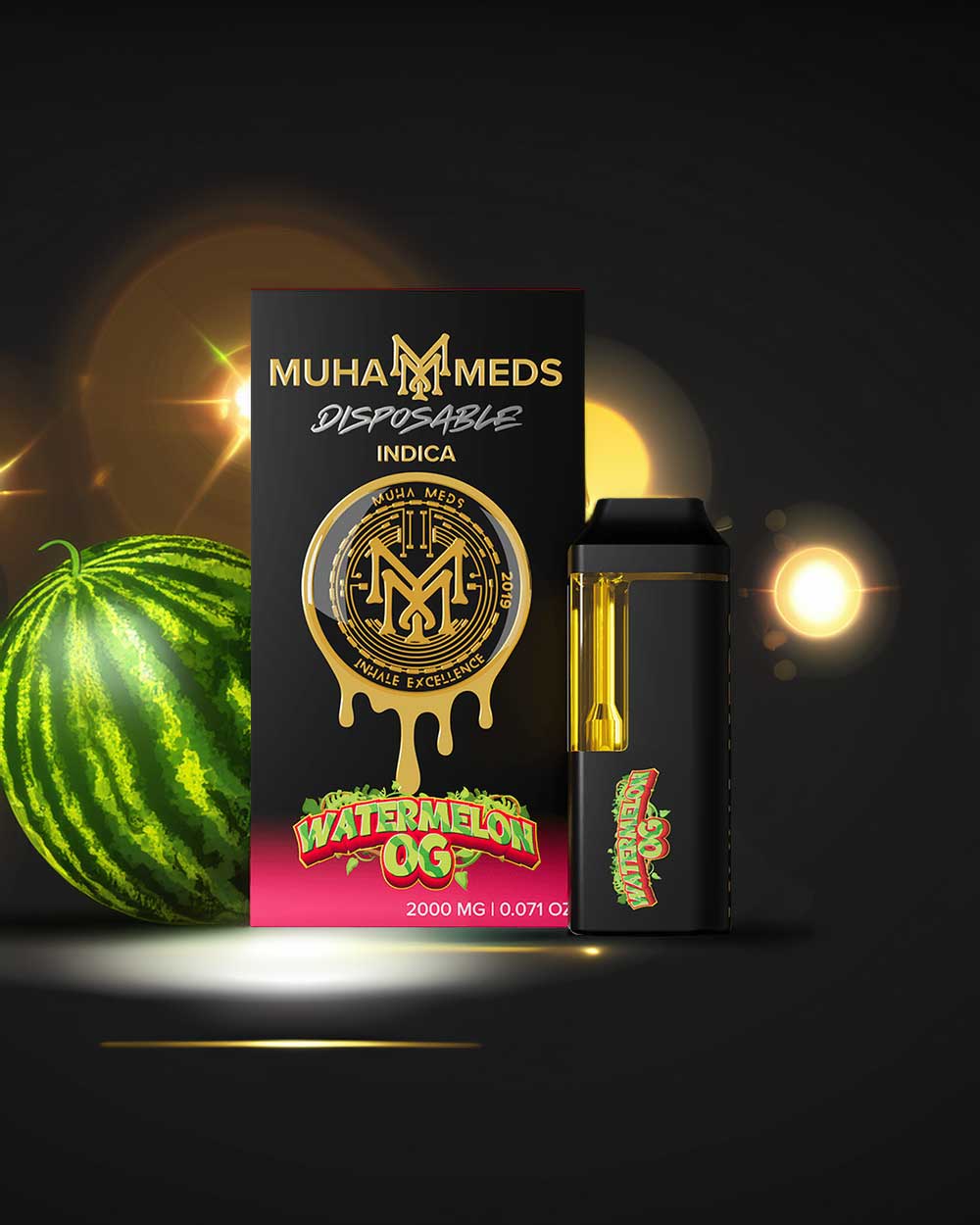 Muha Meds 2g Nuevos sabores - Watermelon OG - Indica - Vapeando Ando vape shop
