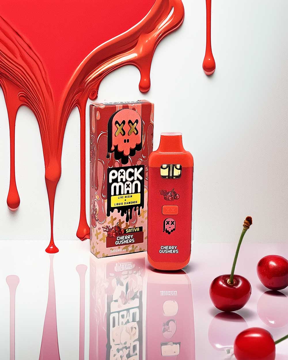 Packman 2g live resin+ liquid diamonds - Cherry Gushers - Sativa - Vapeando Ando vape shop