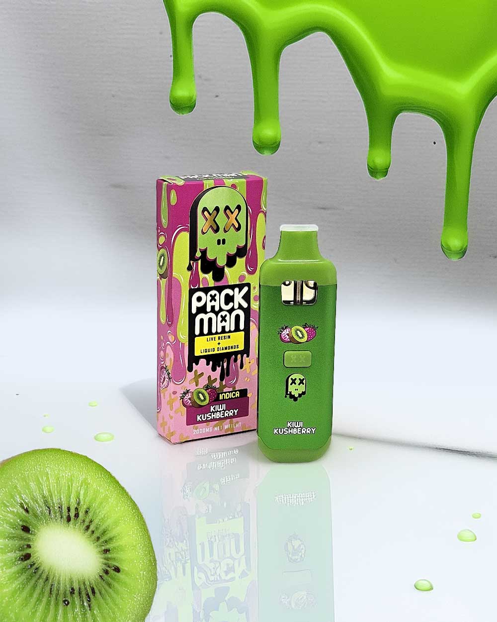 Packman 2g live resin+ liquid diamonds - Kiwi Kushberry - Indica - Vapeando Ando vape shop