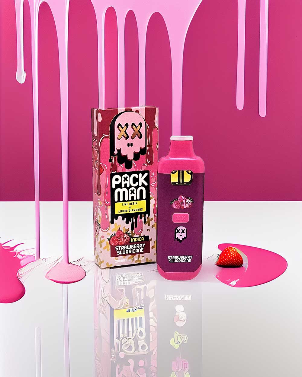 Packman 2g live resin+ liquid diamonds - Strawberry Slurricane - Indica - Vapeando Ando vape shop